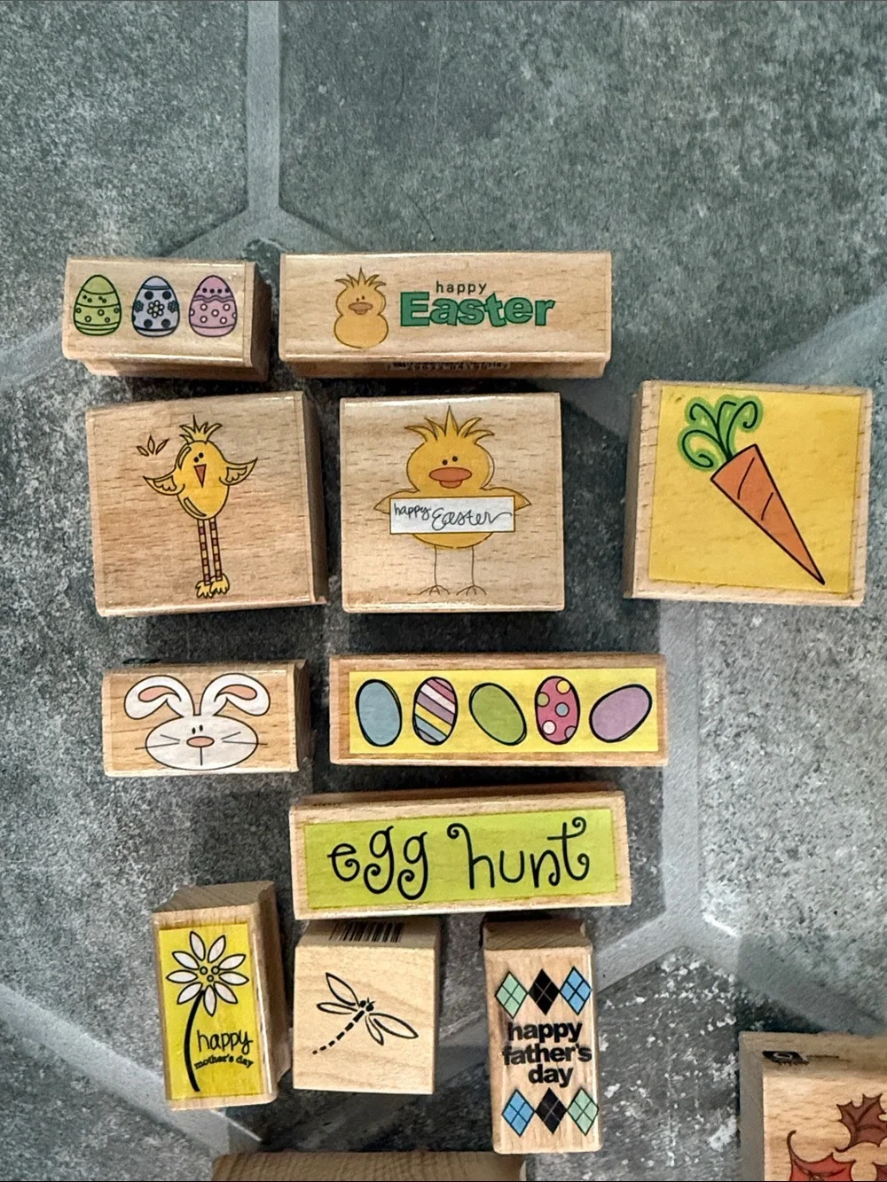 Giant Lot of 43 Mixed Holiday Wooden Rubber Stamps - Assorted Seasonal Designs